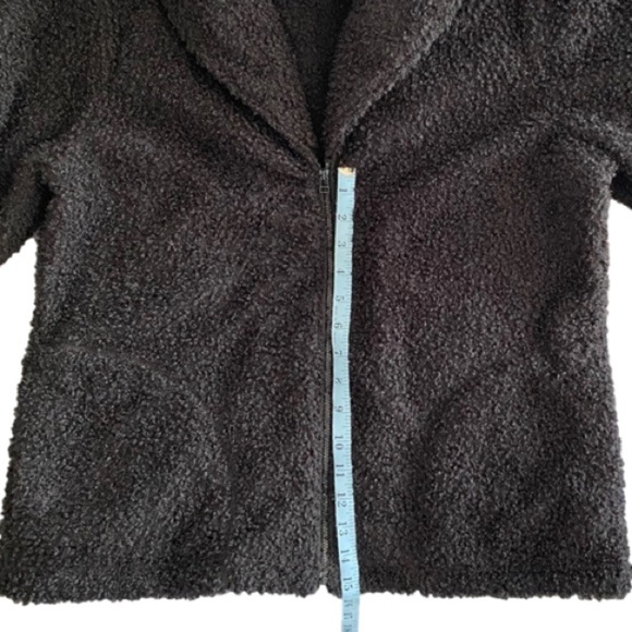 J. JILL Jacket Plush Teddy Fleece Zipper Black Long Sleeve Women's Size… - Picture 12 of 15